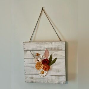 Hand Crafted Floral Rustic Wall Art